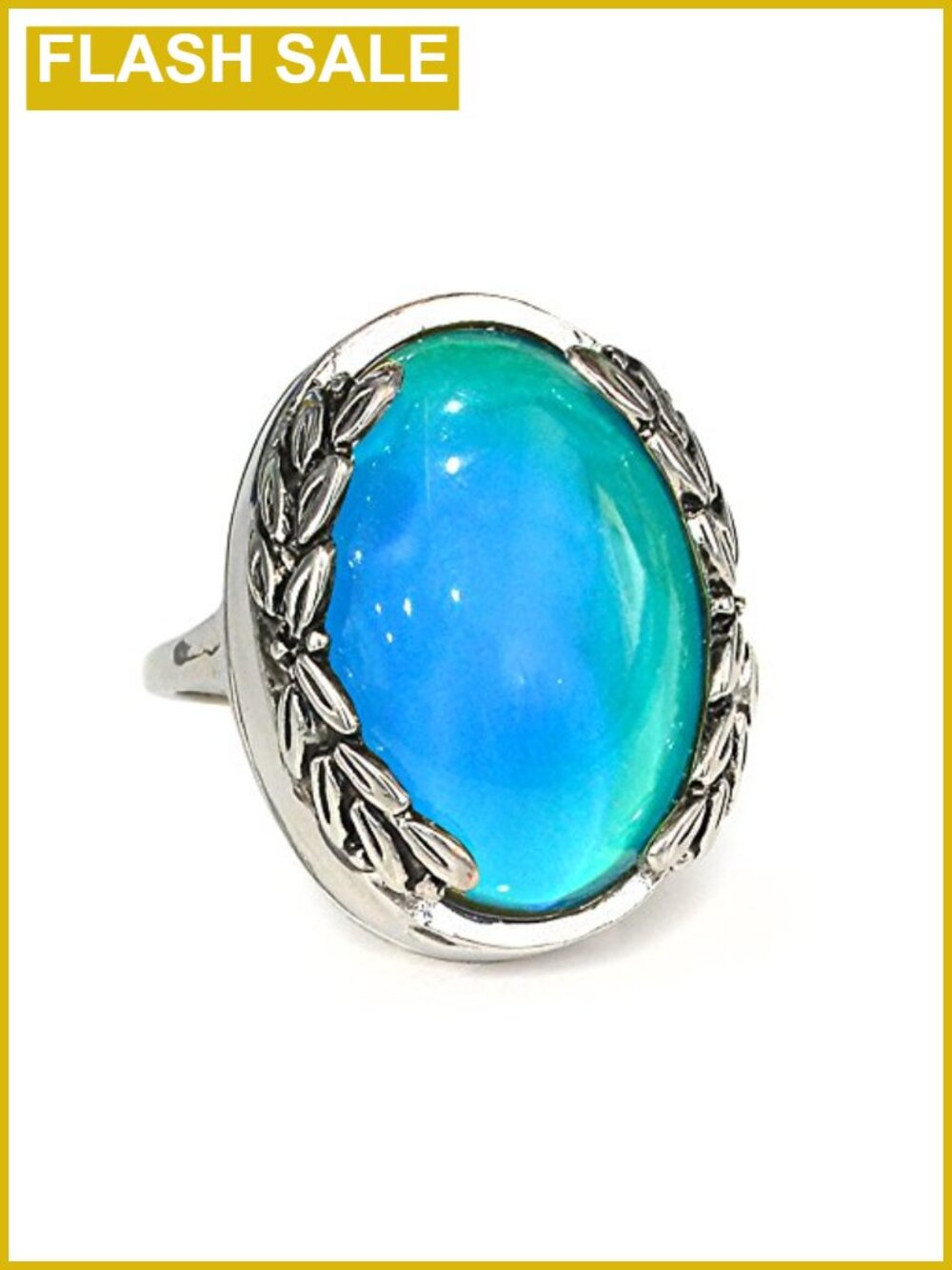Vintage Mood Ring Statement Bezel Zinc Alloy Color Change Gift